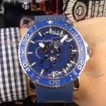Perfect Replica Replica Ulysse Nardin Blue Dial Blue Rubber Strap Automatic Watches